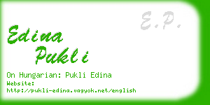 edina pukli business card